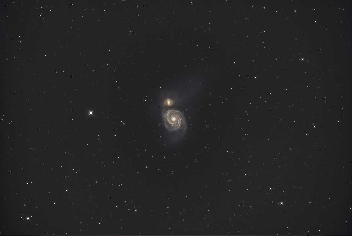 M51_v3.jpg - M51 Galaxy, Instrument: ASA 10" f/3.8 / M25C  Higher resolution image 